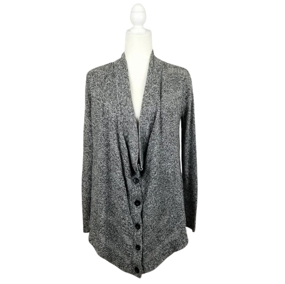Alice + Olivia gray draped button front cardigan women's size XS New With Tsgs - Picture 1 of 9